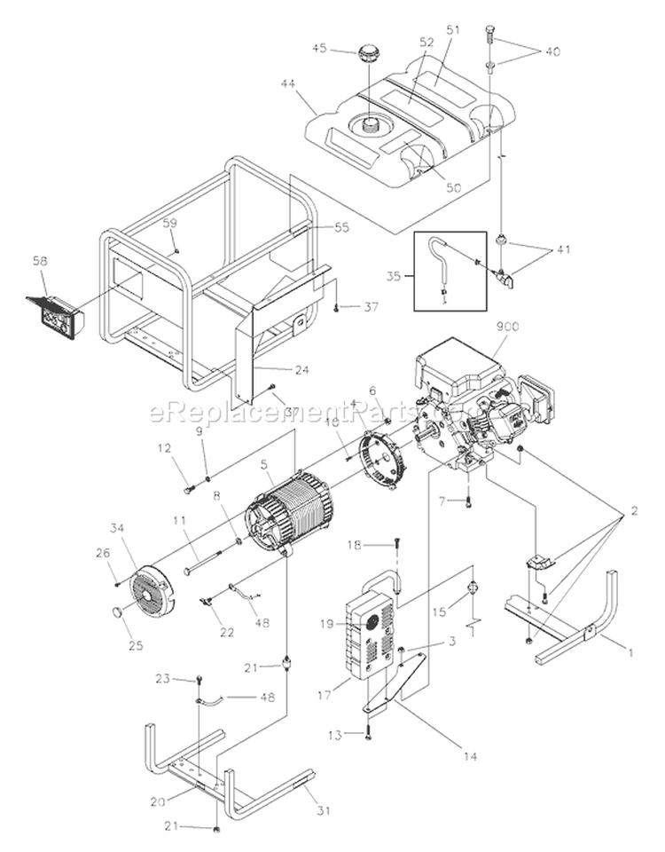 Page C Diagram and Parts List for 030238-0  Briggs and Stratton Generator